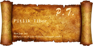 Pitlik Tibor névjegykártya
